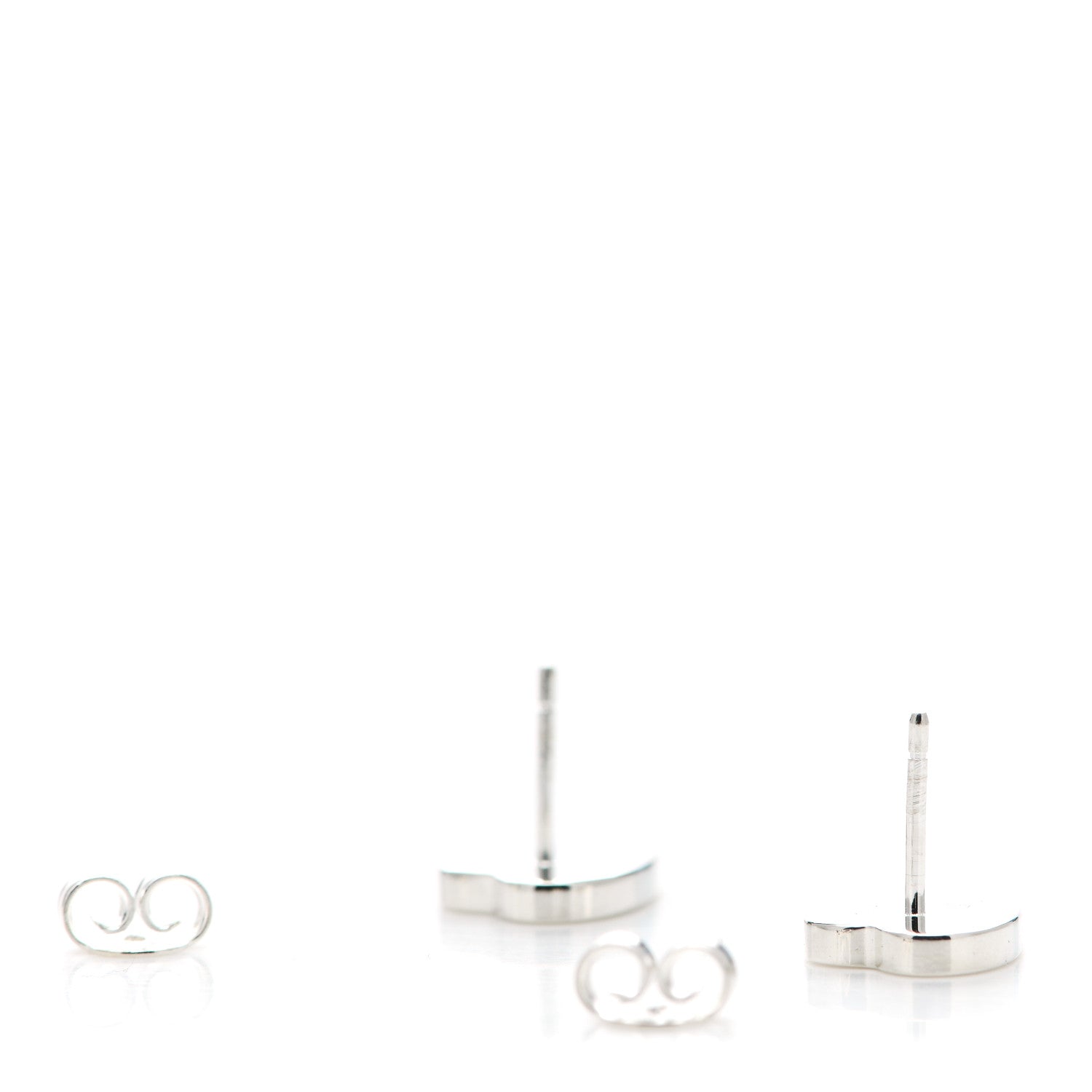 Gucci Sterling Silver Trademark Heart Stud Earrings 3 of 5