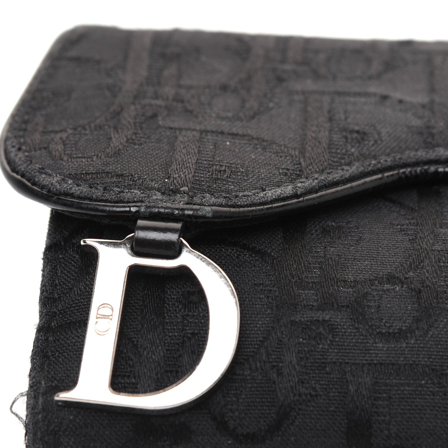 Christian Dior Monogram Compact Saddle Wallet Black 22 of 24