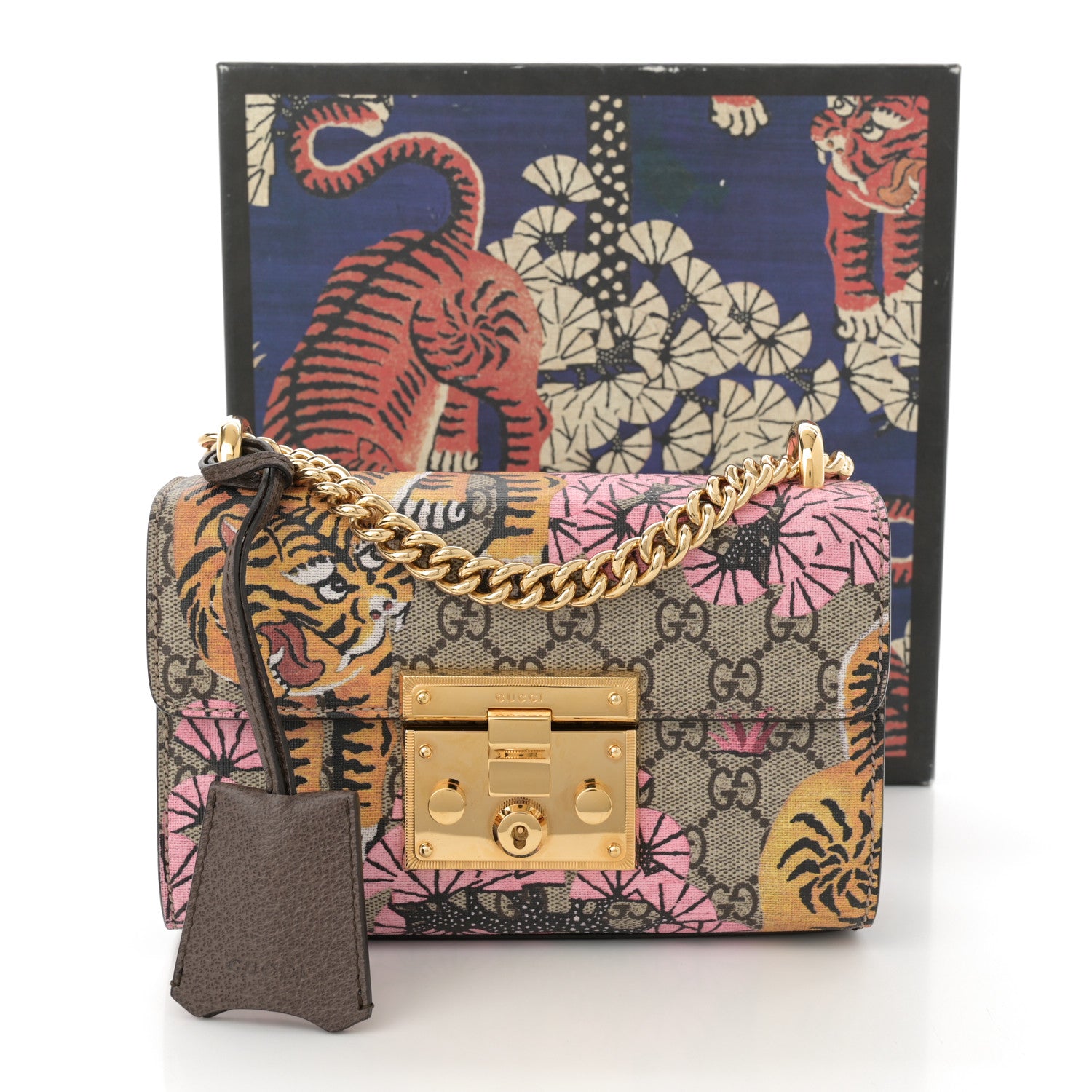 Gucci GG Supreme Monogram Bengal Small Padlock Shoulder Bag Beige Pink 12 of 12