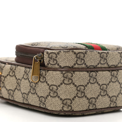 Gucci GG Supreme Monogram Web Mini Ophidia Double Zip Messenger Bag Beige New Acero 9 of 11