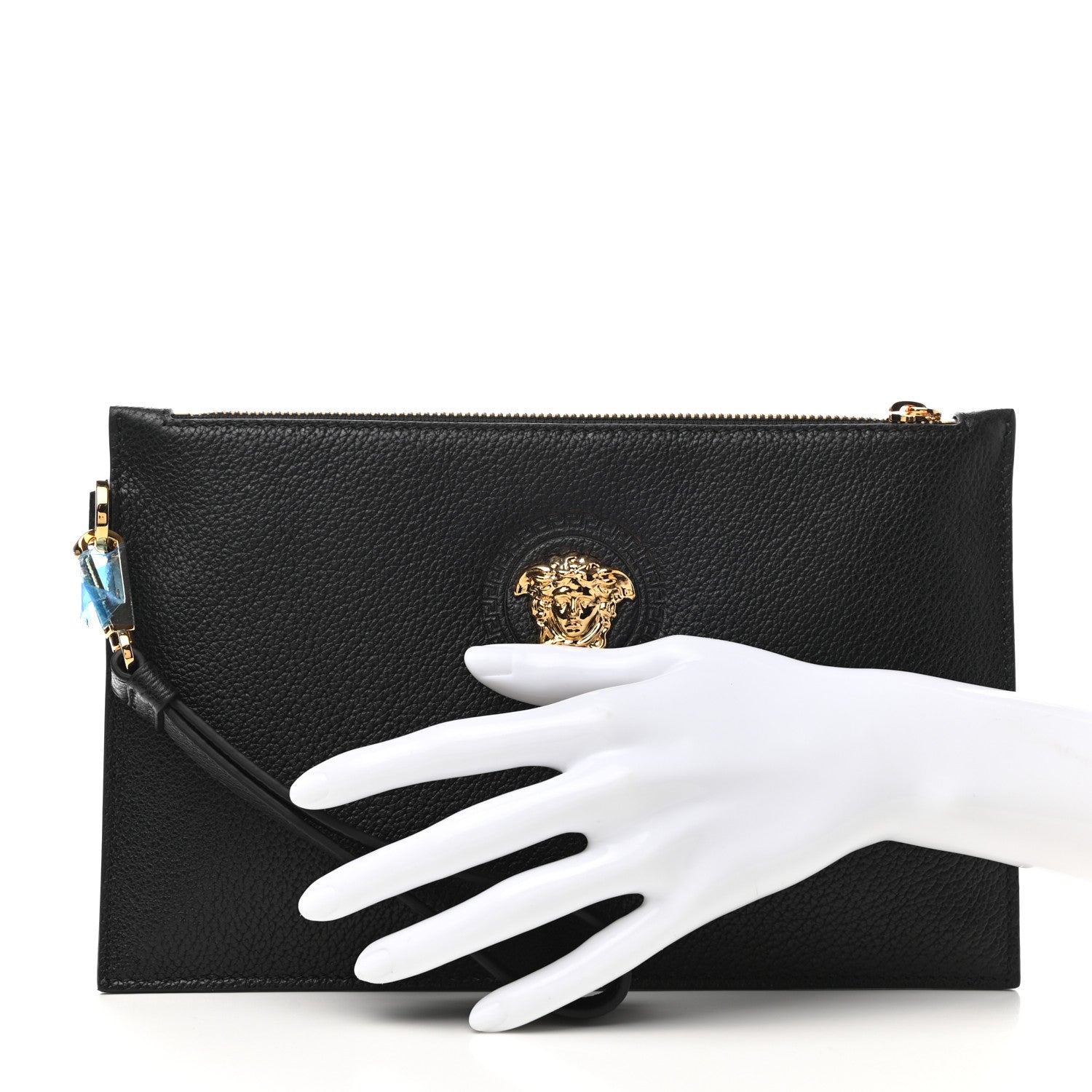 Versace Grained Calfskin La Medusa Pouch Black 2 of 6