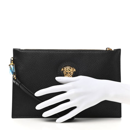 Versace Grained Calfskin La Medusa Pouch Black 2 of 6