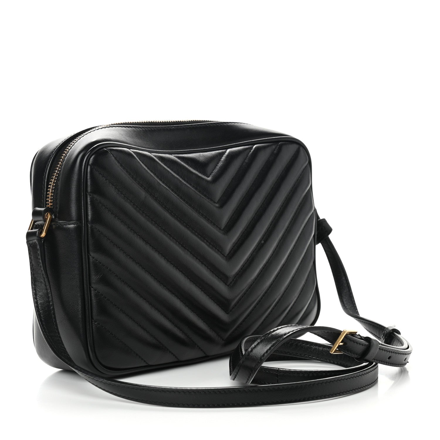 Saint Laurent Calfskin Matelasse Monogram Lou Camera Bag Black 3 of 9