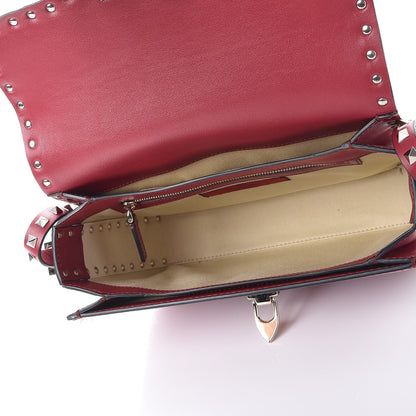 Valentino Garavani Vitello Medium Rockstud Flap Saddle Bag Scarlet 5 of 8