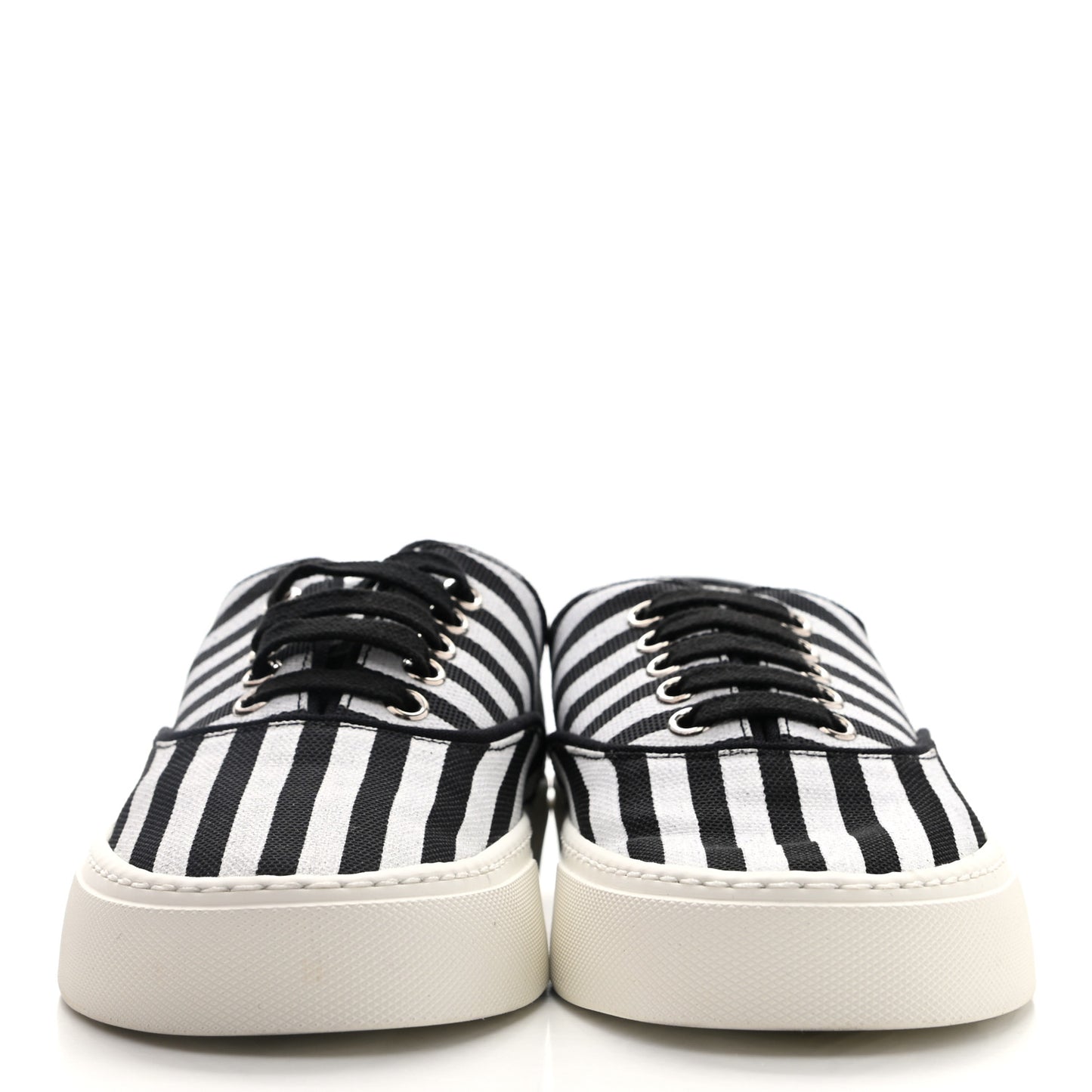 Canvas Striped Venice Low Top Sneakers 36.5 Black White