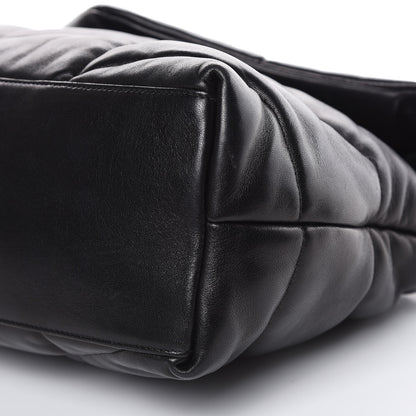 Saint Laurent Lambskin Quilted Medium Loulou Puffer Monogram Chain Satchel Black 10 of 17