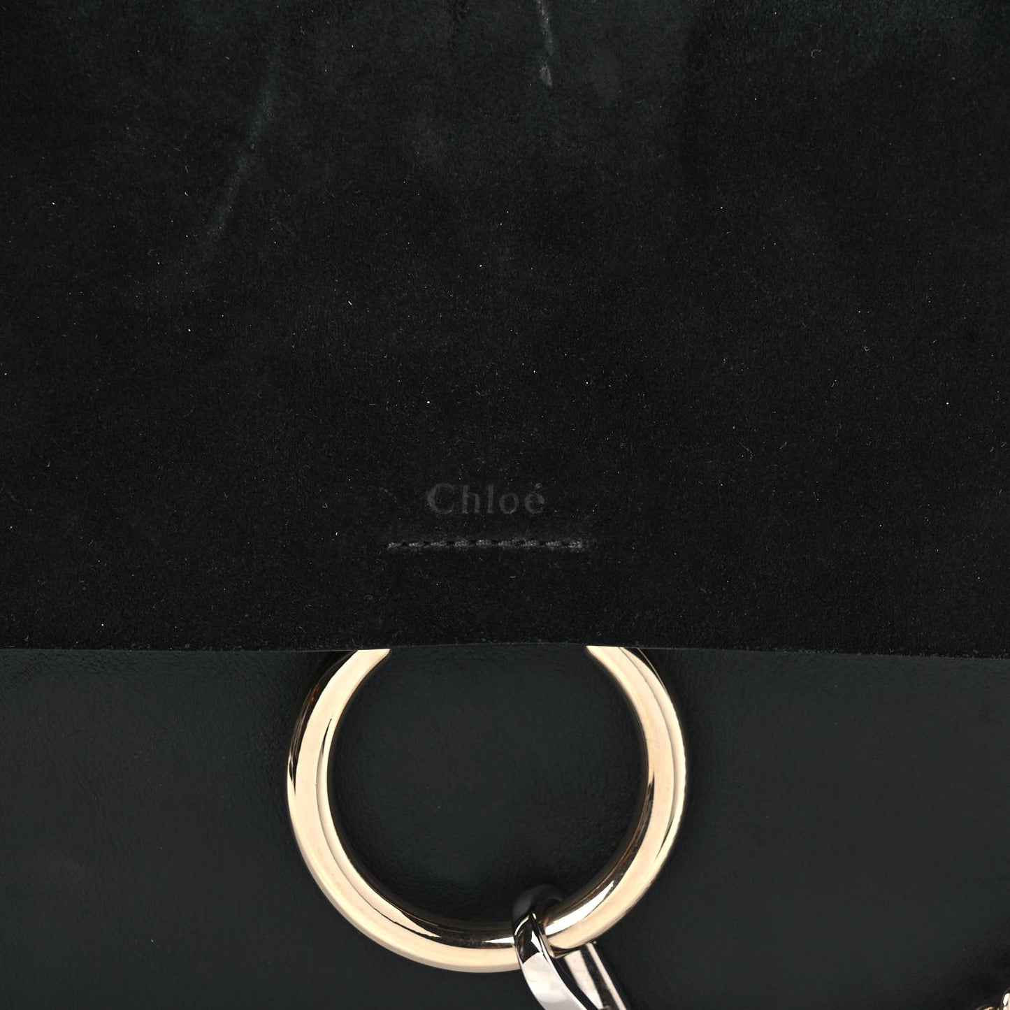 Suede Calfskin Medium Faye Shoulder Bag Black