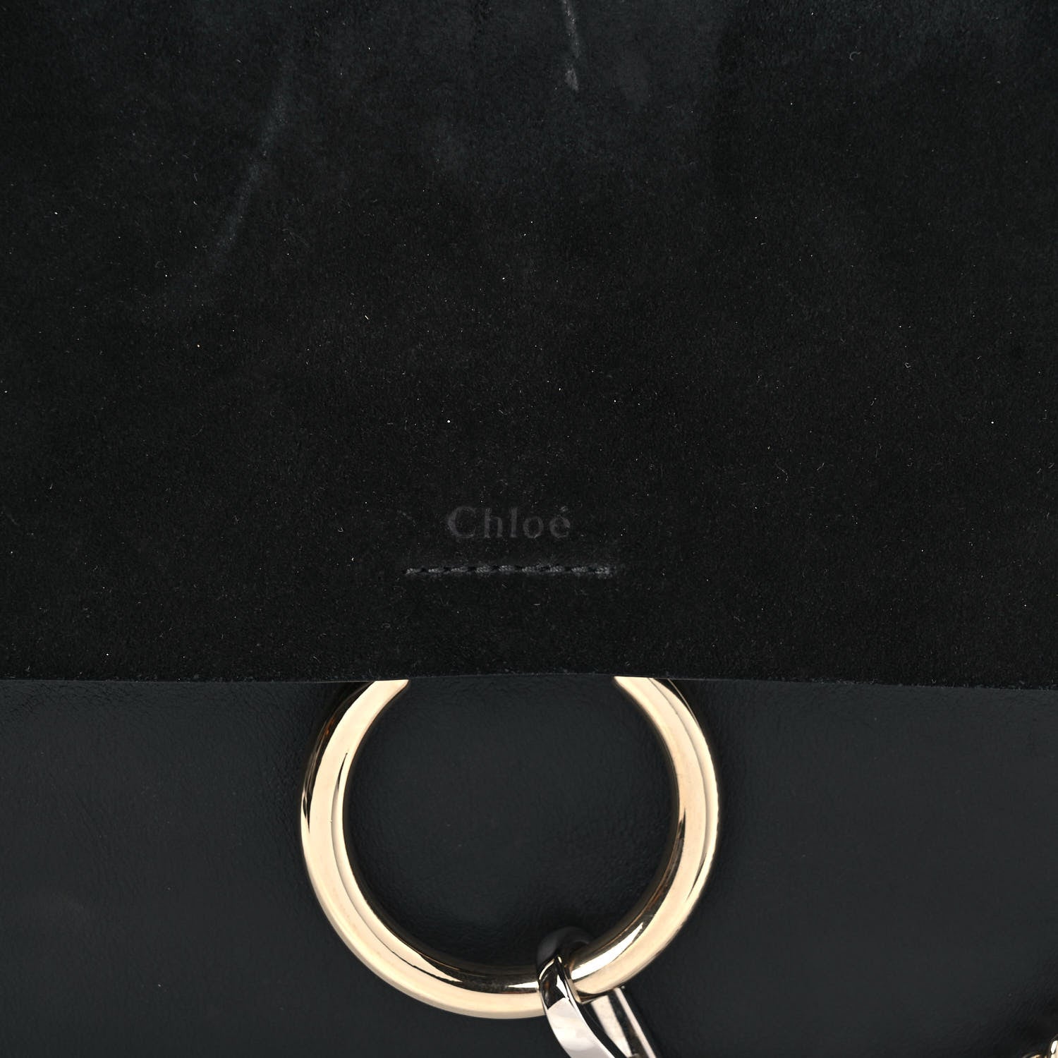 Chloe Suede Calfskin Medium Faye Shoulder Bag Black 9 of 10