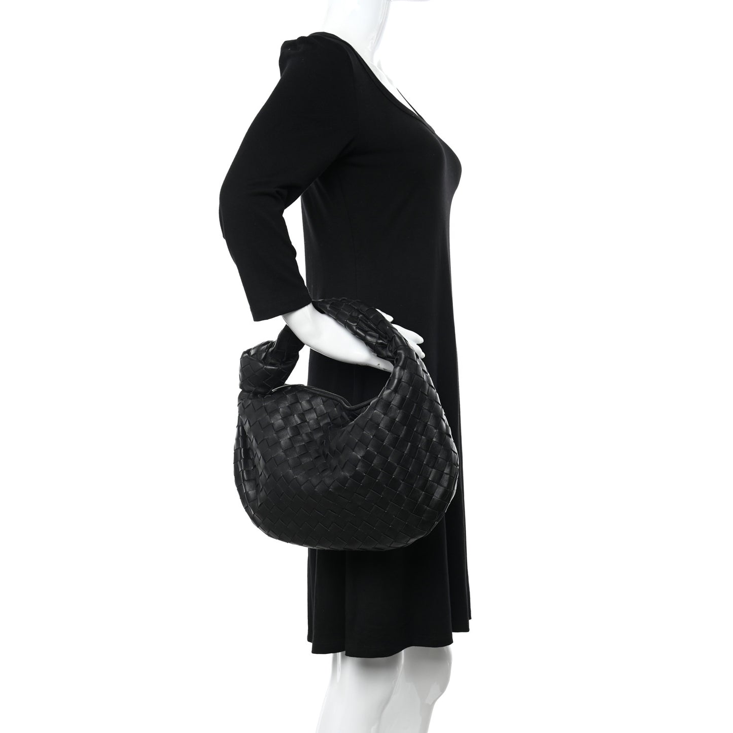Nappa Intrecciato Teen Jodie Hobo Black