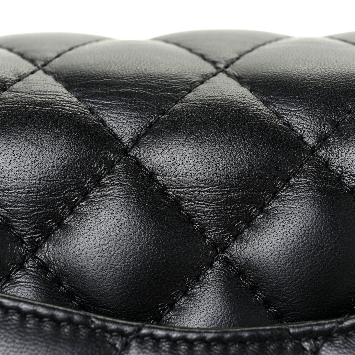 Lambskin Quilted Mini Square Flap Black