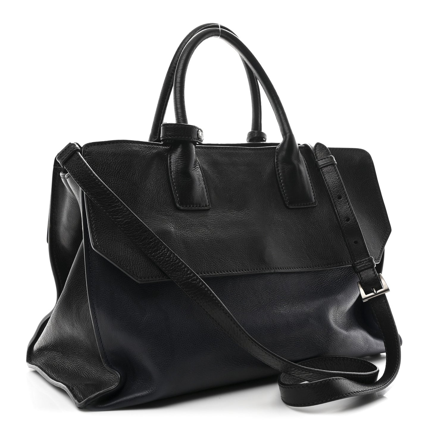 Glace Calfskin Sound Tote Bag Baltico Black