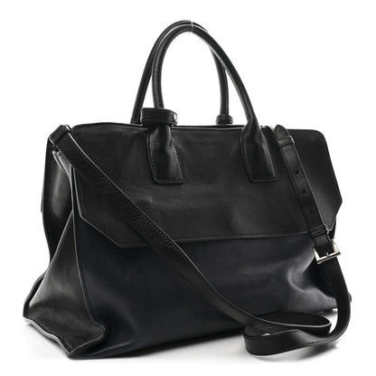 Prada Glace Calfskin Sound Tote Bag Baltico Black 3 of 10