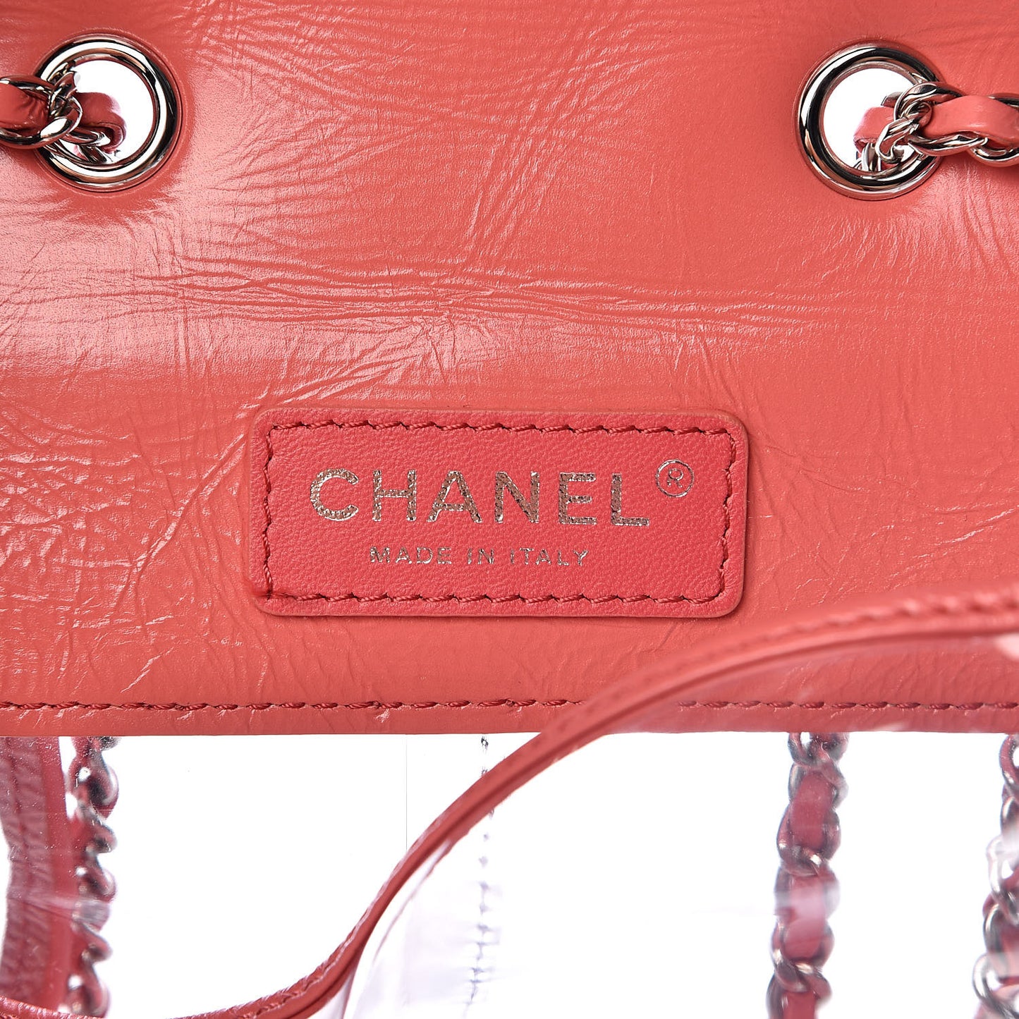 Crumpled Calfskin PVC Quilted Backpack Pink