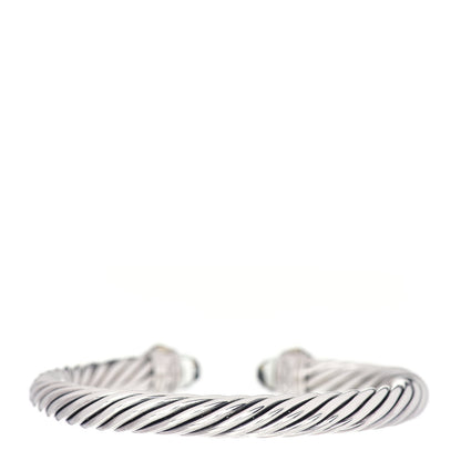 David Yurman Sterling Silver 14K Yellow Gold Prasiolite 7mm Cable Classics Bracelet 3 of 4