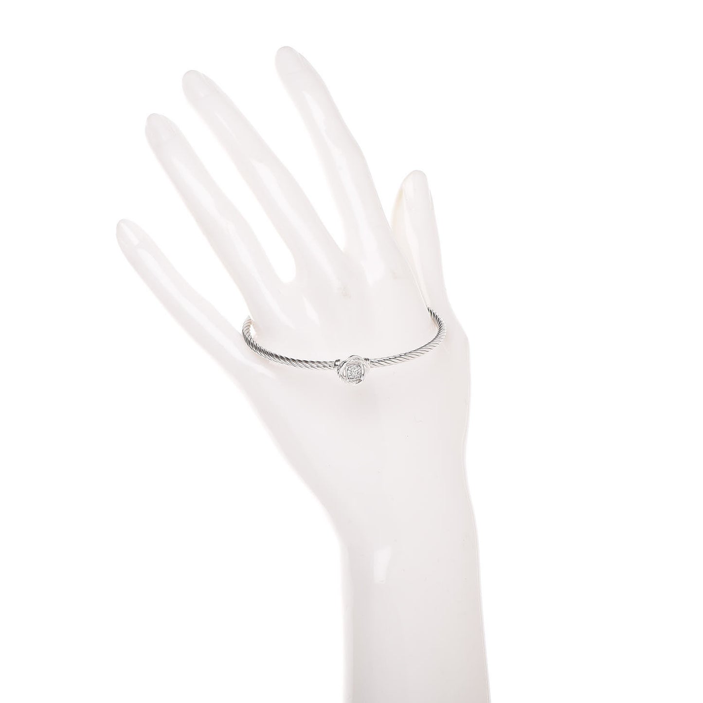 Sterling Silver Diamond 3mm Infinity Bracelet