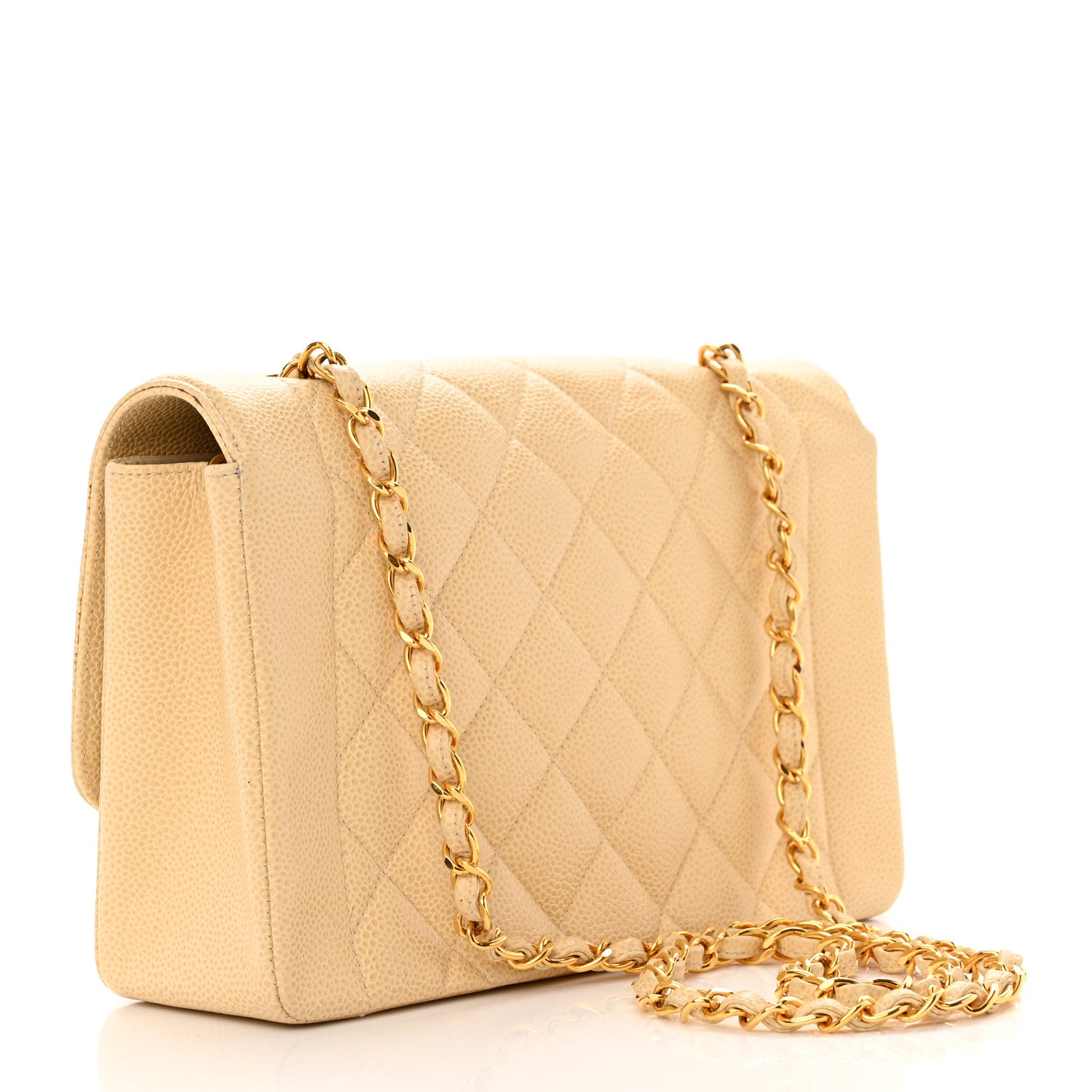 Chanel Caviar Quilted Medium Single Flap Beige 3 of 13