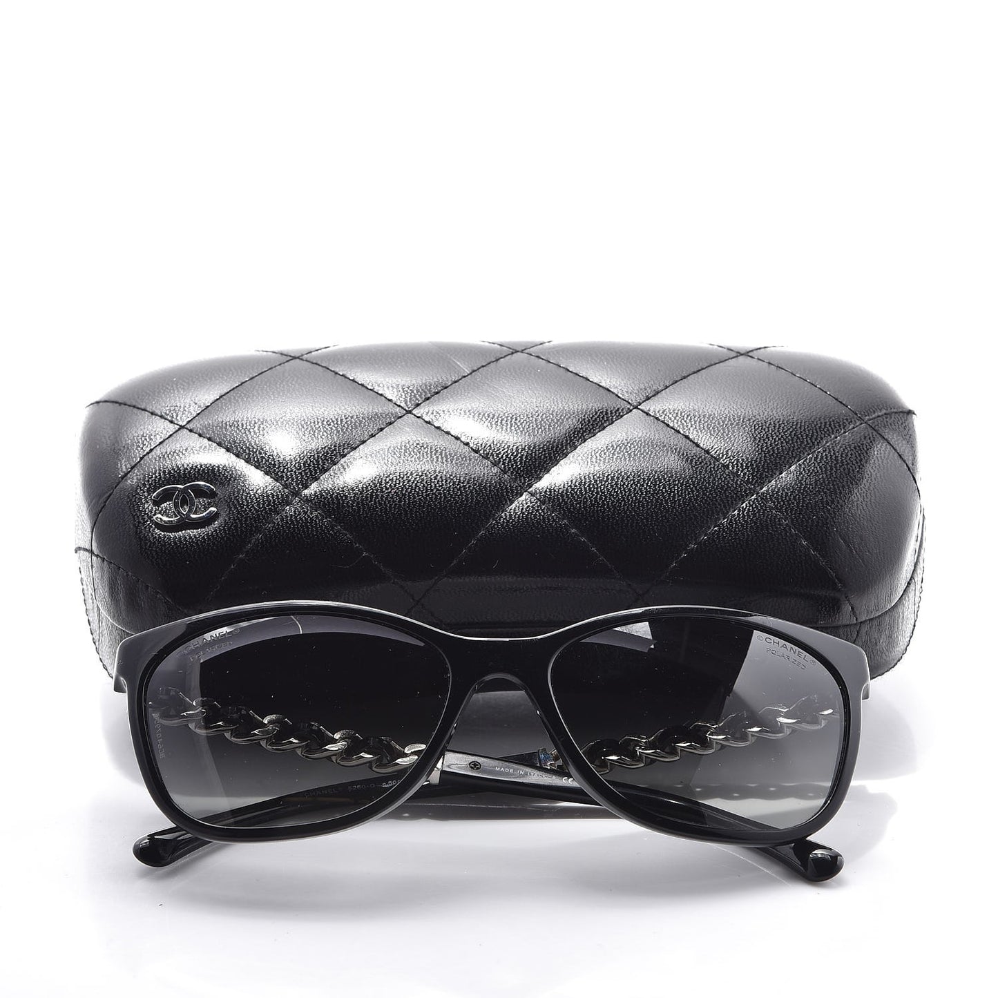 Cat Eye Chain Polarized Sunglasses 5260-Q Black
