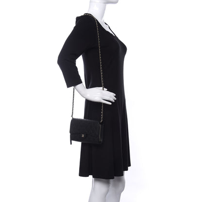 Chanel Caviar Quilted Flap Phone Holder With Chain Black 2 of 12