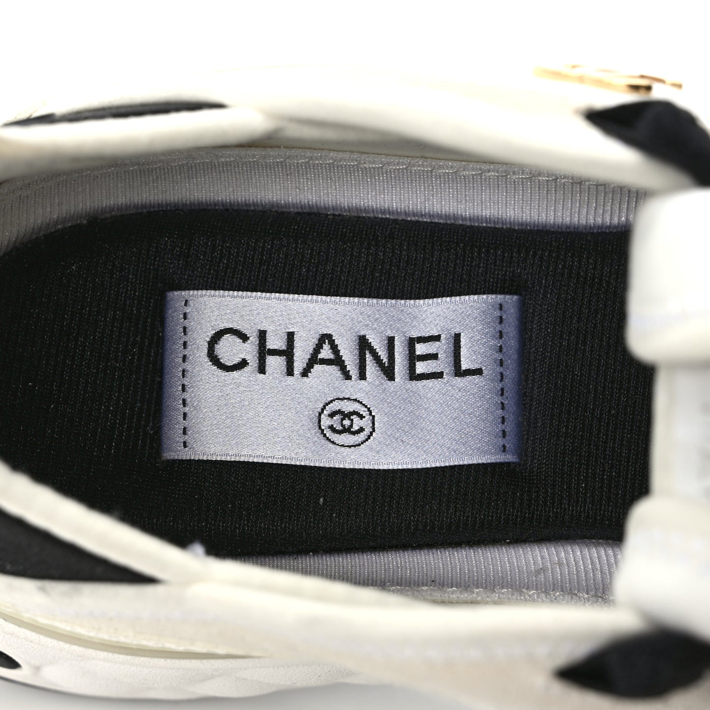 Velvet Calfskin Mixed Fibers CC Sneakers 38 Ivory Black