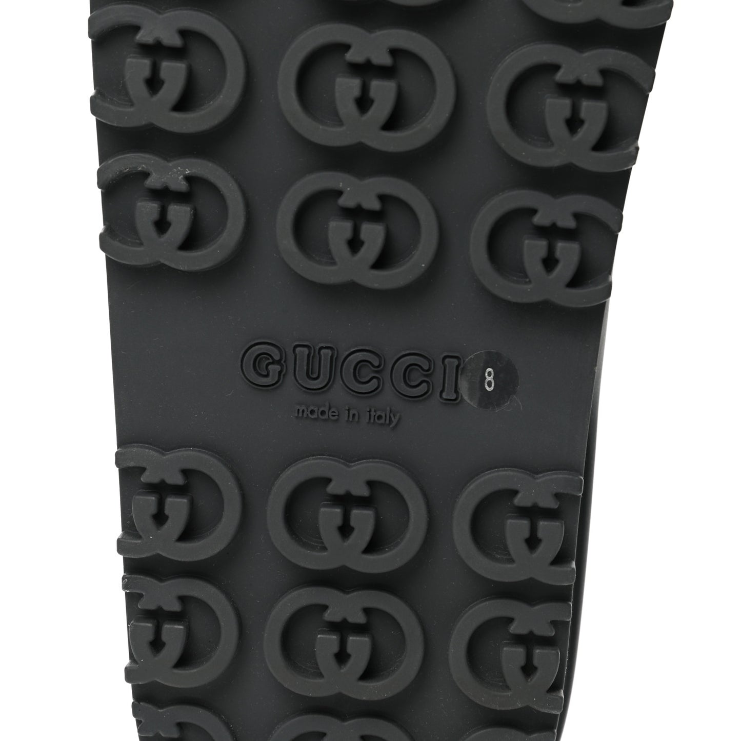 Soft Rubber Mens Interlocking G Platform 42mm Slide Sandals 8 Black
