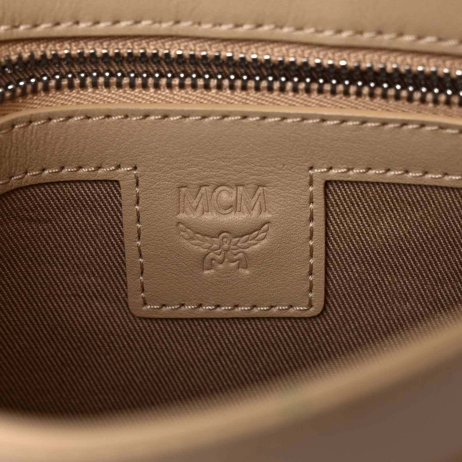 MCM Calfskin Color Splash Logo Crossbody Small Croissant 6 of 11
