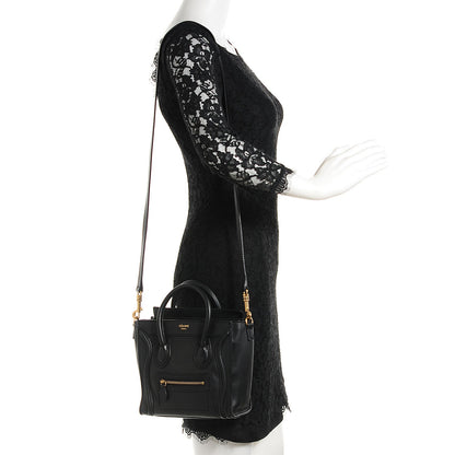 Celine Smooth Calfskin Nano Luggage Black 2 of 9