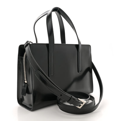 Prada Spazzolato Mini Re-Edition 1995 Double Handle Handbag Black 3 of 11