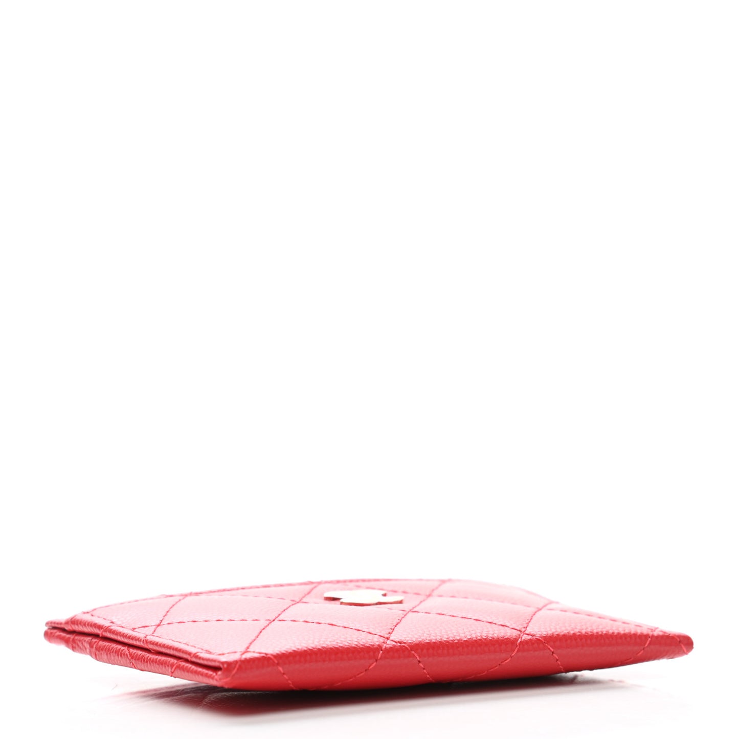 Caviar Quilted Card Holder Red