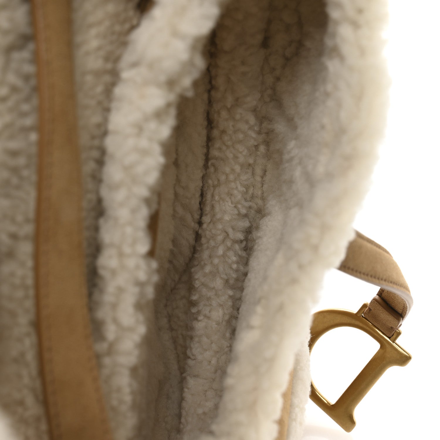 Christian Dior Shearling Saddle Bag Camel 5 of 11