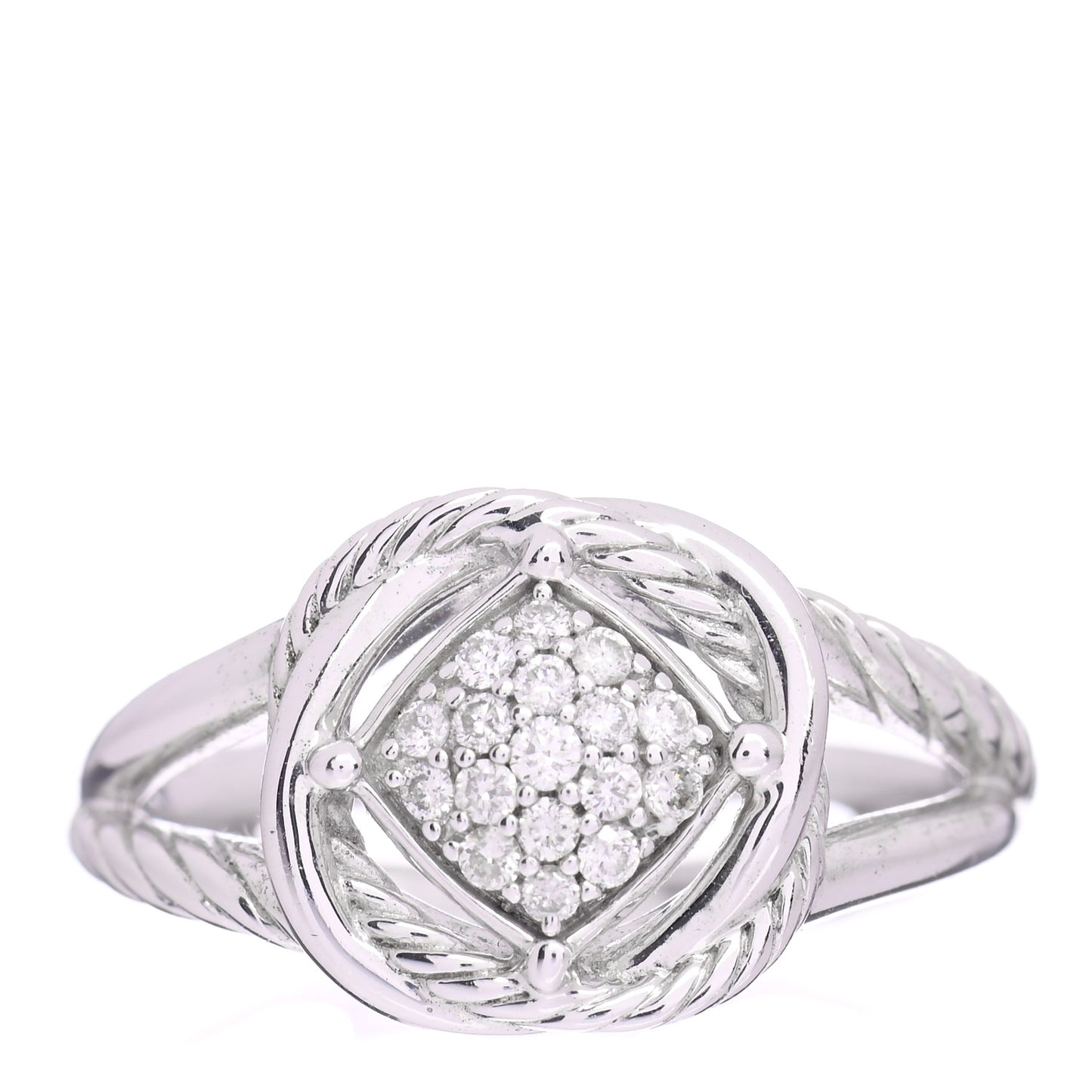 Sterling Silver Diamond Pave 7mm Infinity Ring 54 7