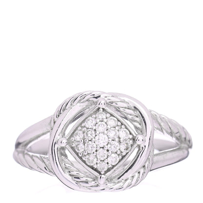 David Yurman Sterling Silver Diamond Pave 7mm Infinity Ring 54 7 1 of 6