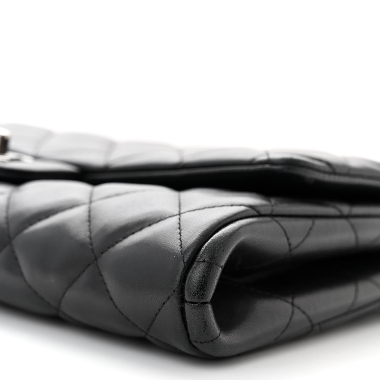 Chanel Lambskin Quilted Clutch With Chain Flap Black 10 of 11