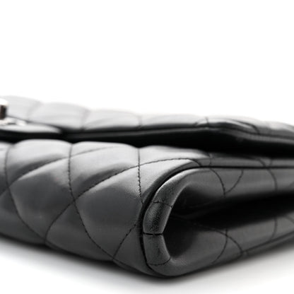 Chanel Lambskin Quilted Clutch With Chain Flap Black 10 of 11