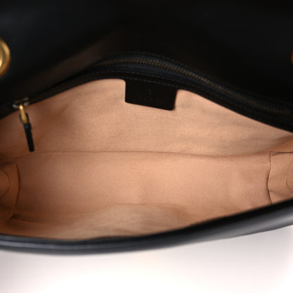Gucci Calfskin Matelasse Small GG Marmont Shoulder Bag Black 5 of 9