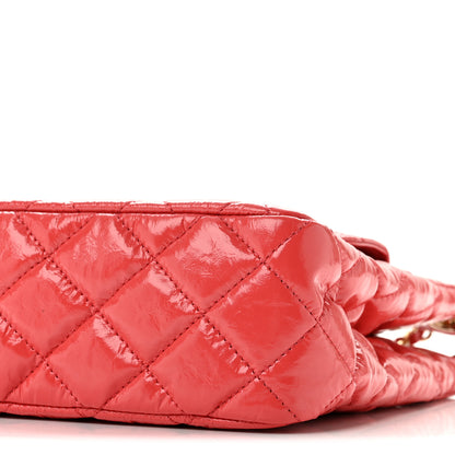 Chanel Shiny Crumpled Calfskin Quilted Wavy CC Hobo Red 9 of 12