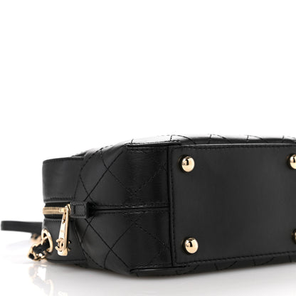 Chanel Calfskin Stitched Enamel CC Camera Case Bag Black 9 of 10