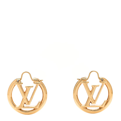 Louis Vuitton Metal Small Louise Hoop Earrings Gold 1 of 5