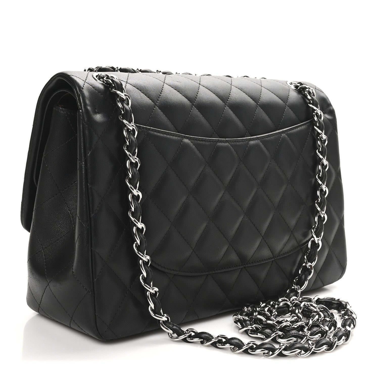 Chanel Lambskin Quilted Jumbo Double Flap Black 3 of 11