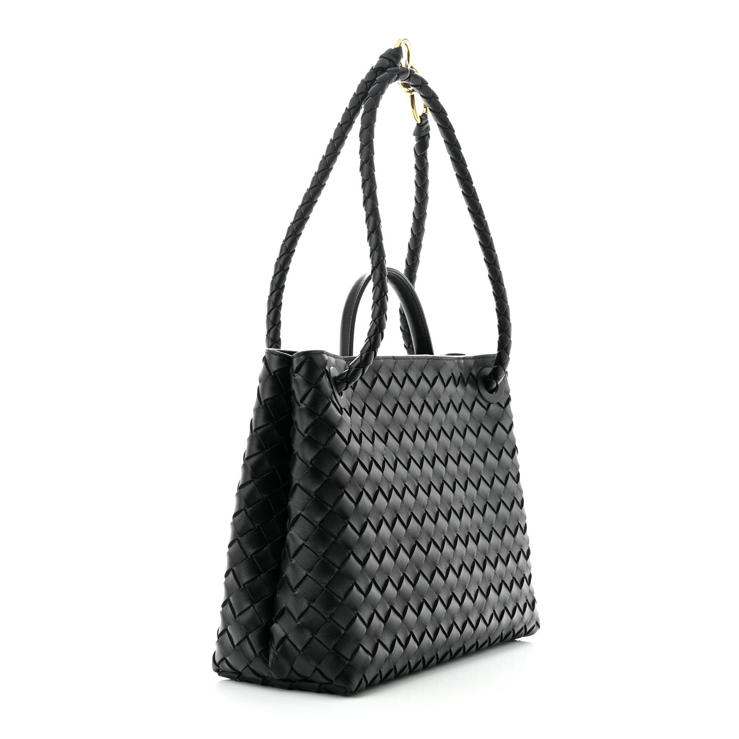 Bottega Veneta Nappa Intrecciato Medium Andiamo Shoulder Bag Black 3 of 9