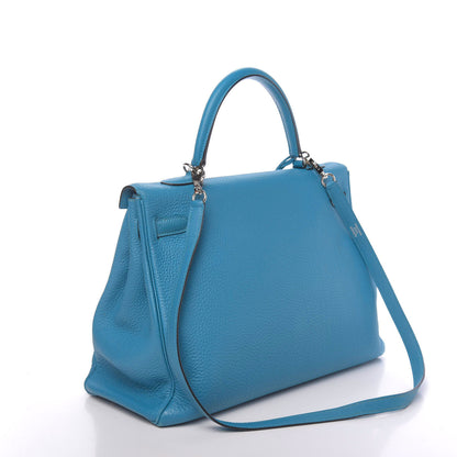 Hermes Togo Kelly Retourne 35 Turquoise 4 of 17
