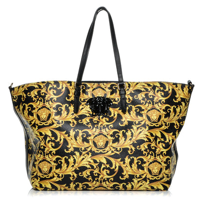 Versace PVC Barocco Printed Tote Black Gold 1 of 11