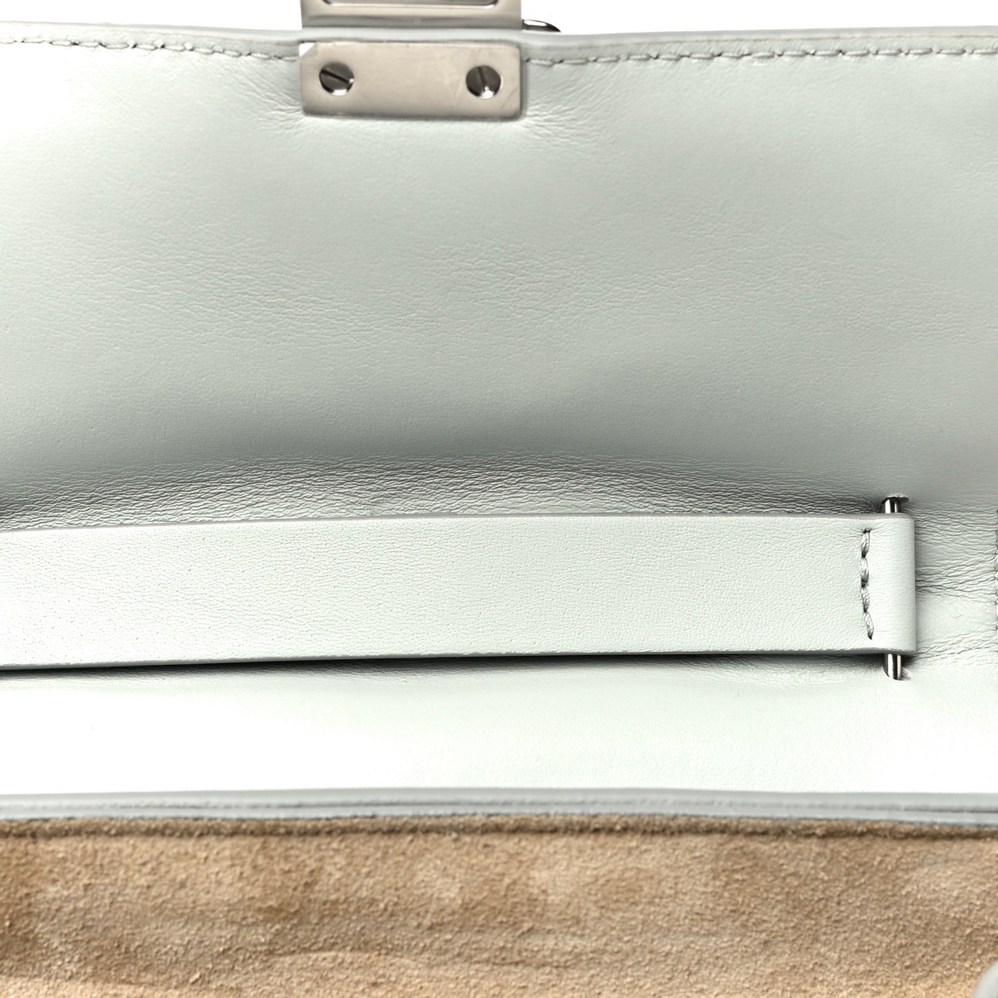 Calfskin Quilted Mini Drew Bijou Shoulder Bag Airy Grey