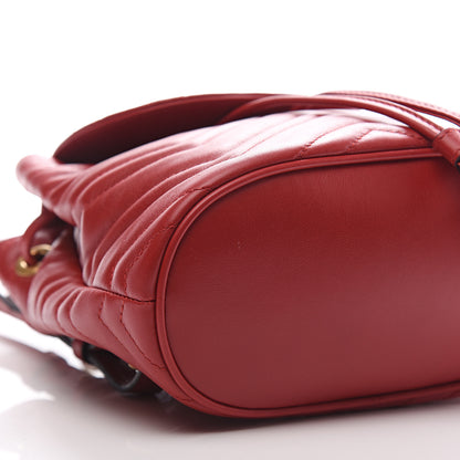 Gucci Calfskin Matelasse GG Marmont Flap Backpack Hibiscus Red 7 of 10
