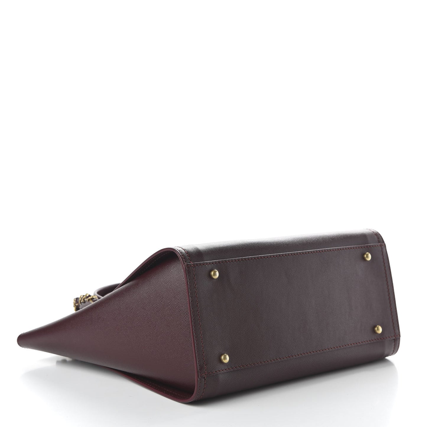 Caviar Medium Studded Deauville Tote Burgundy