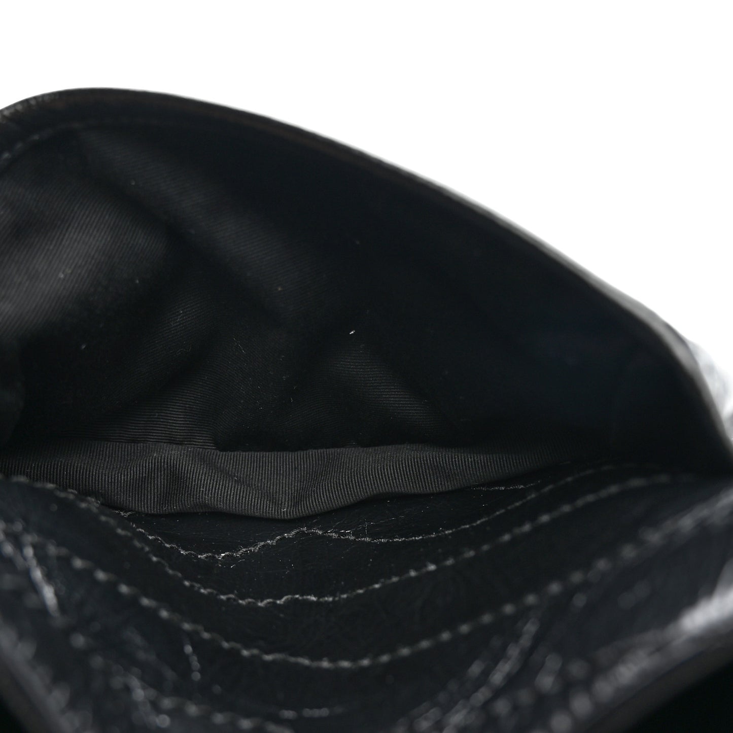 Crinkled Calfskin Matelasse Monogram Baby Niki Chain Satchel Black