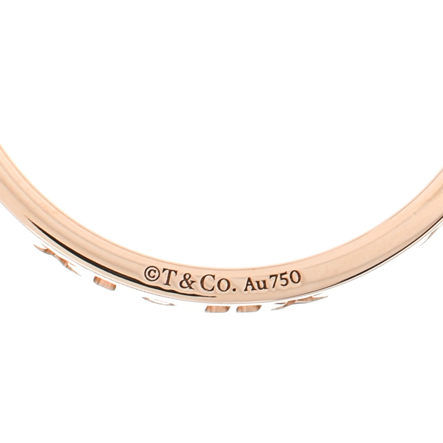 Tiffany 18K Rose Gold Diamond Narrow Atlas Pierced Ring 60 9.25 5 of 6