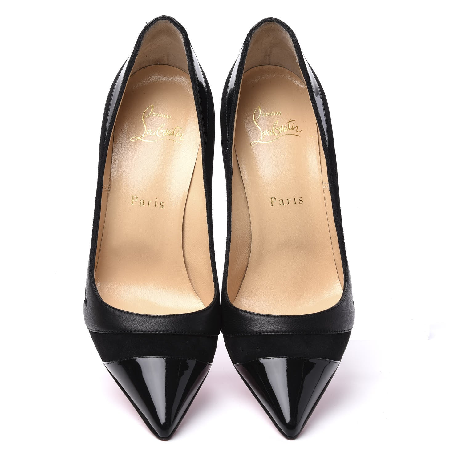 Christian Louboutin Nappa Patent Veau Velours Eklectica 85 Pumps 36.5 Black 5 of 10