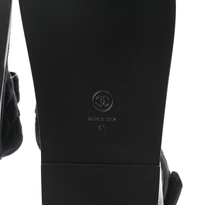 Chanel Velvet Velcro Dad Sandals 41 Navy Blue 6 of 9