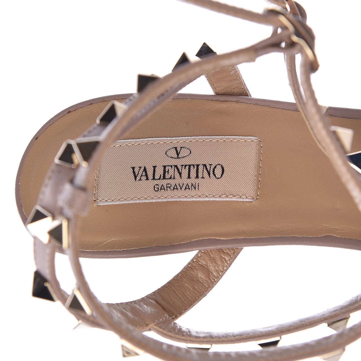 Patent Nappa Rockstud Ankle Strap 65mm Pumps 39.5 Water Rose Poudre