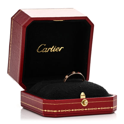 Cartier 18K Pink Gold 8 Diamond 4mm LOVE Wedding Band Ring 57 8 5 of 5